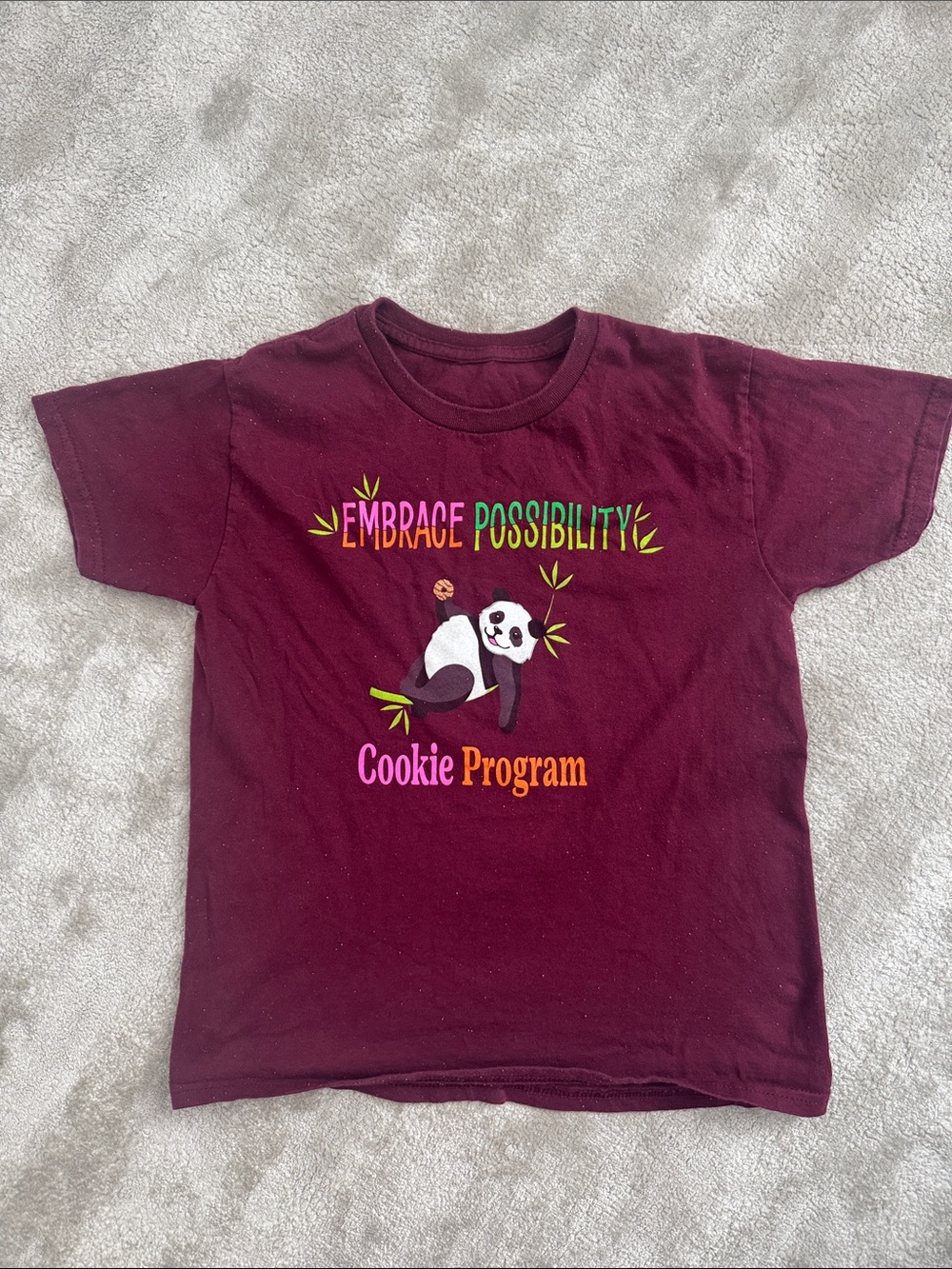 Girl Scout Cookie Program Kids' Maroon 'Embrace Possibility' Panda T-Shirt